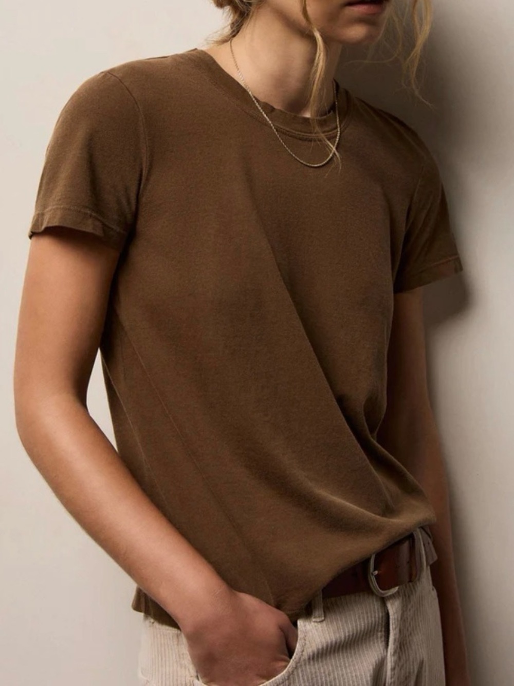 James Perse Vintage Little Boy Tee in Gingerbread Pigment